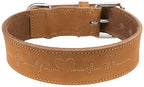 Trixie Halsband Hund Rustikal Fett Leder Herzschlag Braun