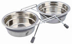 Trixie Futter-/Wassernapf-Set Klöppelschutz Edelstahl/Metall Grau