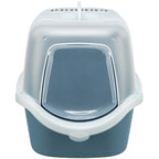 Trixie Katzenklo Vico Open Top Mit Haube Blau Grau / Weiss