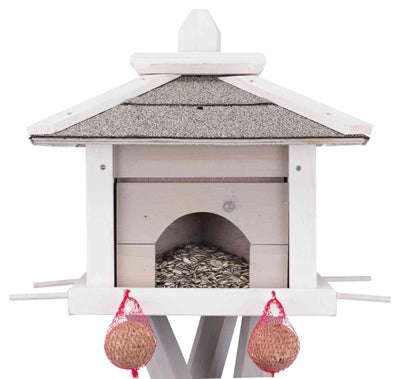 Trixie Natura Vogelfutterhaus Mit Ständer Und 4 Silos Kiefer Grau/Weiss