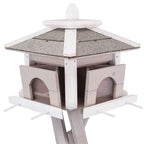 Trixie Natura Vogelfutterhaus Mit Ständer Und 4 Silos Kiefer Grau/Weiss