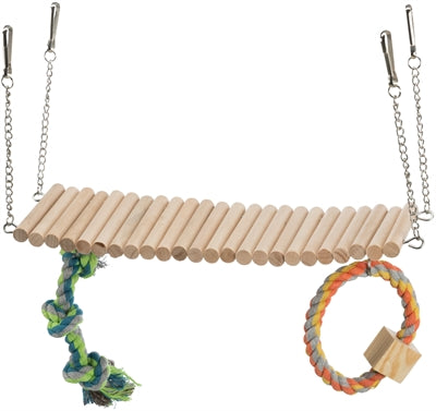 Trixie Hängebrücke Holz Mit Zahnseide Spielzeug