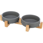 Trixie Trinkschale Set Keramik Grau / Holz