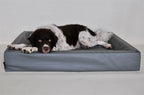Bia-Bett Mit Kunstlederbezug Hundekorb Grau