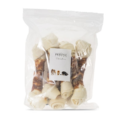 Petstyle Living Geknotet Knochen Weiss Mit Ente