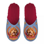 Markenlos Pantoffel-Labradoodle Flieder/Rot