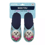 Markenlos Hausschuh Shih Tzu Hellblau/Dunkelblau