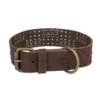 Trixie Hundehalsband Niete Rustikal Spitze Leder Dunkelbraun